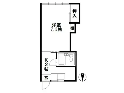 モン・レーヴ(1K/2階)の間取り写真