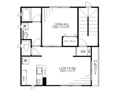 レジフォート(1LDK/1階)の間取り写真