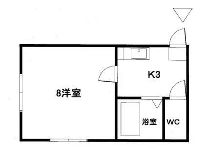 ヴィエンテ馬場山(1K/2階)の間取り写真