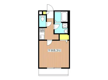 フリー ドゥーエ初台(1K/2階)の間取り写真