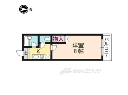 SAMSQUARE千本丸太町(1K/4階)の間取り写真