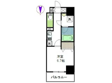 LA DOUCEUR千葉中央(1K/13階)の間取り写真