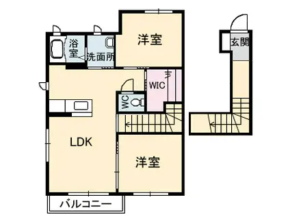 シャ一メゾンラロ一ズA棟(2LDK/2階)の間取り写真