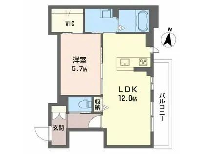 GRANCE大元駅前(1LDK/3階)の間取り写真