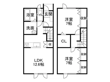 メゾン白樺(2LDK/1階)の間取り写真