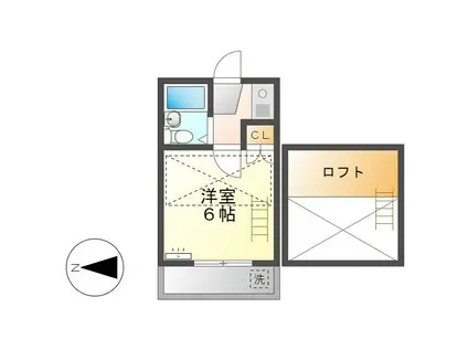 ポルト大手町(1K/2階)の間取り写真