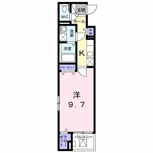 グランシャテーネ(1K/5階)の間取り写真