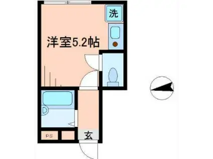 バーミープレイス桜上水(ワンルーム/1階)の間取り写真