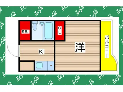 ライオンズマンションレディス汐路(1K/3階)の間取り写真