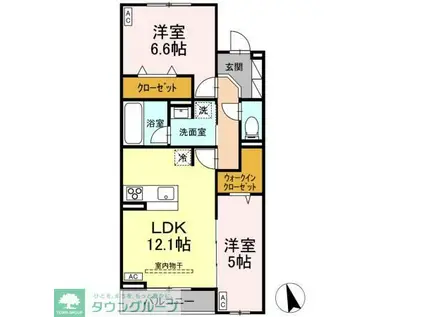 D-RESIDENCE府中西府町(2LDK/2階)の間取り写真