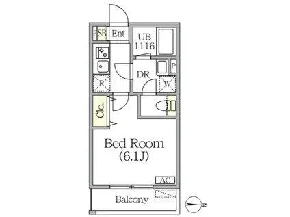 エルタスコート桜台(1K/1階)の間取り写真