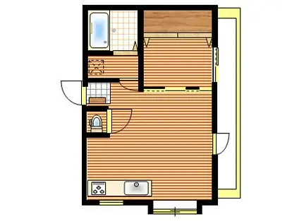 藤ビル(1LDK/2階)の間取り写真