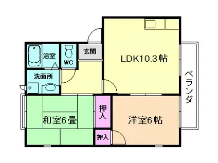 フォーレストヒル(2LDK/1階)の間取り写真