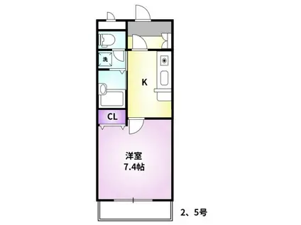 メゾン・ド・アブリール(1K/1階)の間取り写真
