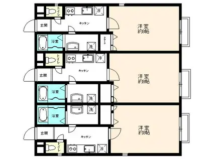 フェリオ(1K/2階)の間取り写真