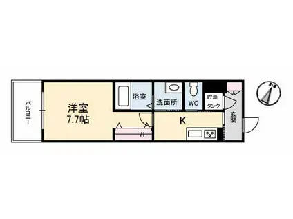 グランべレオ松浜(1K/2階)の間取り写真