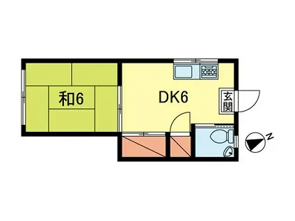 島野荘(1DK/1階)の間取り写真