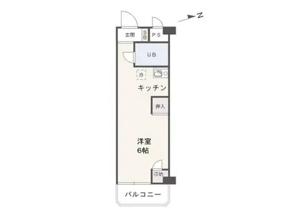 トーカンマンション医学町(1K/3階)の間取り写真