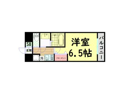 レオンコンフォート難波ノワール(1K/12階)の間取り写真