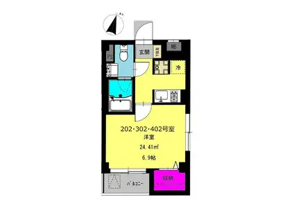 BCASA TOKIO(1K/2階)の間取り写真