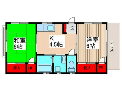 コーポナイン(2K/1階)の間取り写真