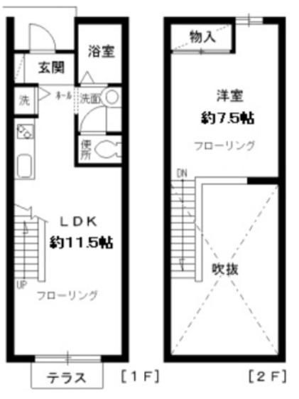 PLUMCOURT(1LDK/1階)の間取り写真