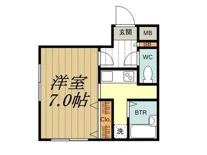 MODULOR東小金井(1K/1階)の間取り写真