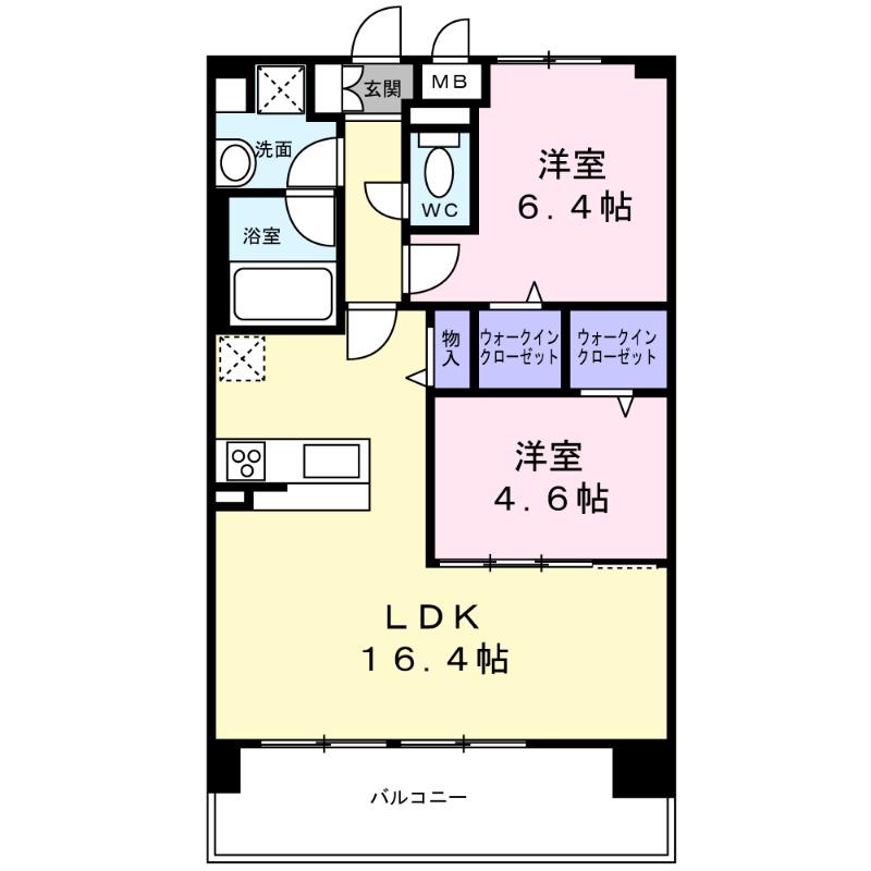 フェンテイースト2(1SLDK/8階)の間取り写真