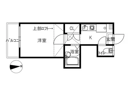 横川レジデンス(1K/2階)の間取り写真