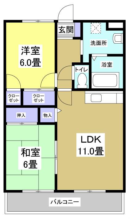 センチュリー21(2LDK/2階)の間取り写真