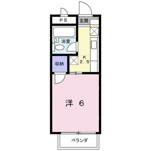 エトワール横根(1K/2階)の間取り写真