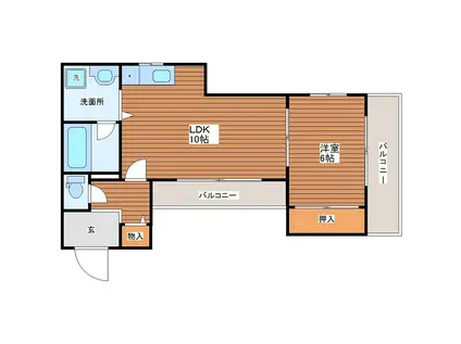 プリメール桂(1LDK/5階)の間取り写真