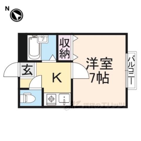 プロミネンスNK(1K/2階)の間取り写真