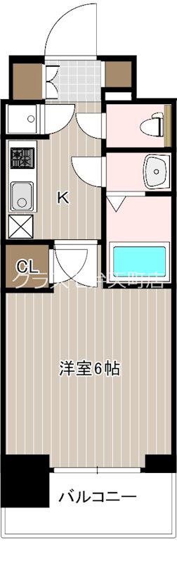 レジュールアッシュアーバンフロー(ワンルーム/3階)の間取り写真