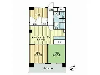 山久マンション塩野(3DK/5階)の間取り写真