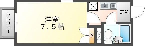 メゾンド・マリオ(1K/2階)の間取り写真