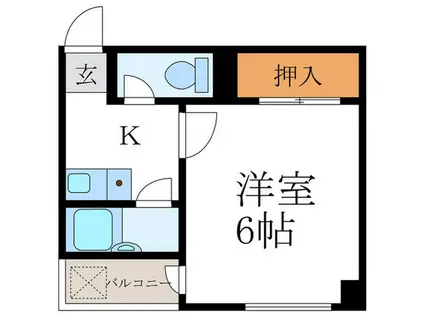 シルビア21(1K/2階)の間取り写真