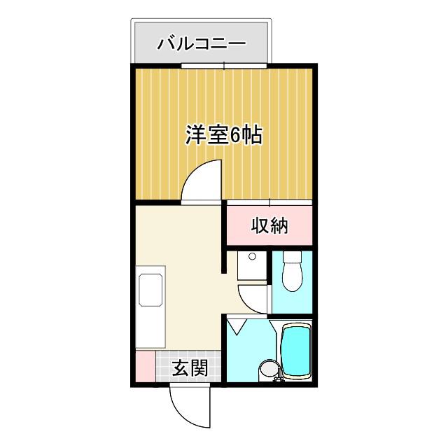 メゾン石原(1K/2階)の間取り写真