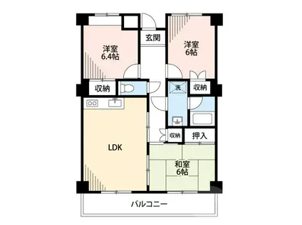 エクセル千里三番館(3LDK/5階)の間取り写真