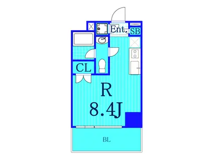 プレミアムレジデンスカワサキ(ワンルーム/2階)の間取り写真