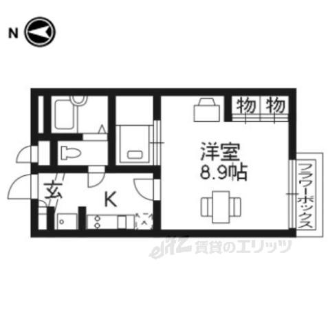 レオパレス ROUTELEON(1K/2階)の間取り写真