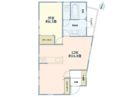 ペトリュスI 2階(1LDK/2階)の間取り写真