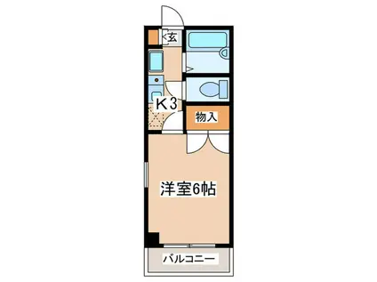 リブルHANASEN(1K/1階)の間取り写真