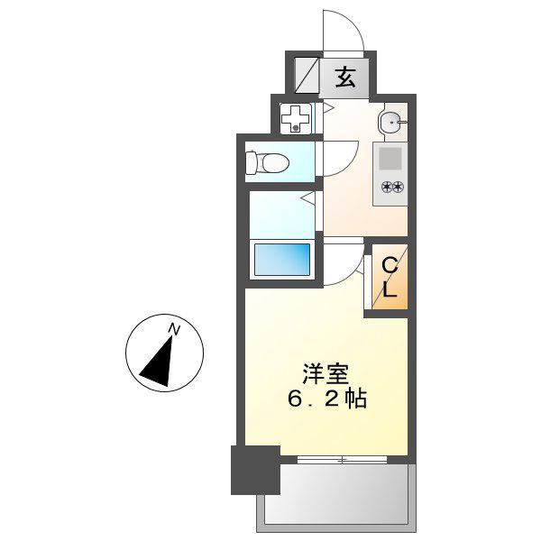 プレサンス名古屋STATIONビジュ(1K/3階)の間取り写真