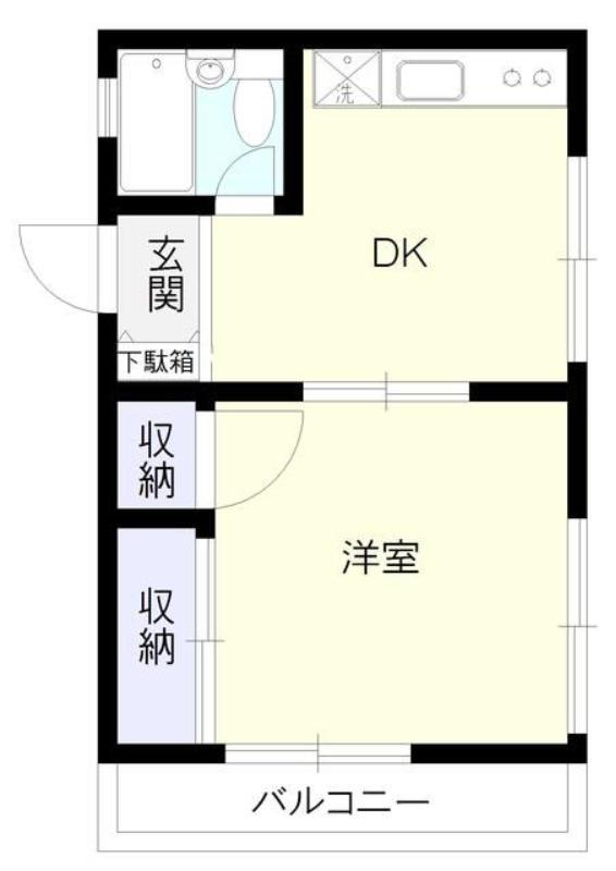 第一中野ハイツ(1DK/3階)の間取り写真
