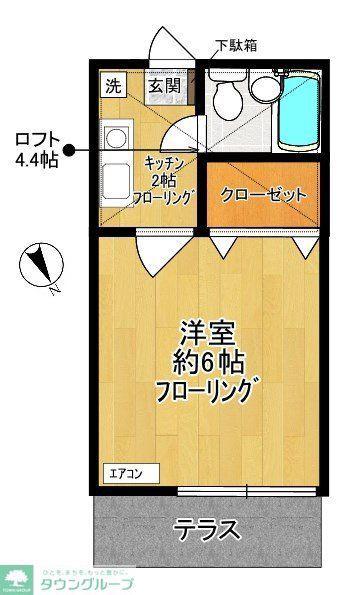 ペアハイムX(1K/1階)の間取り写真