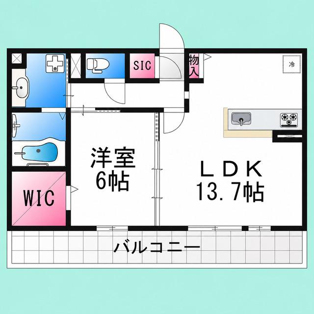 ムーラン ア ヴァン A棟(1LDK/1階)の間取り写真