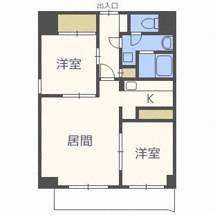 グリーンコート(2LDK/7階)の間取り写真