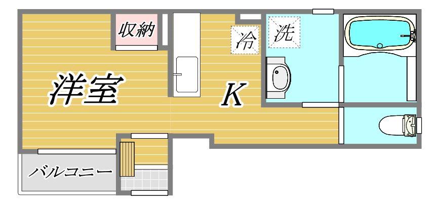 ナナコ101(2K/1階)の間取り写真