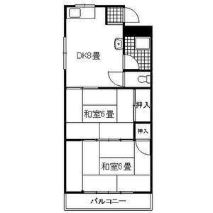 一社相互ビル(2DK/4階)の間取り写真